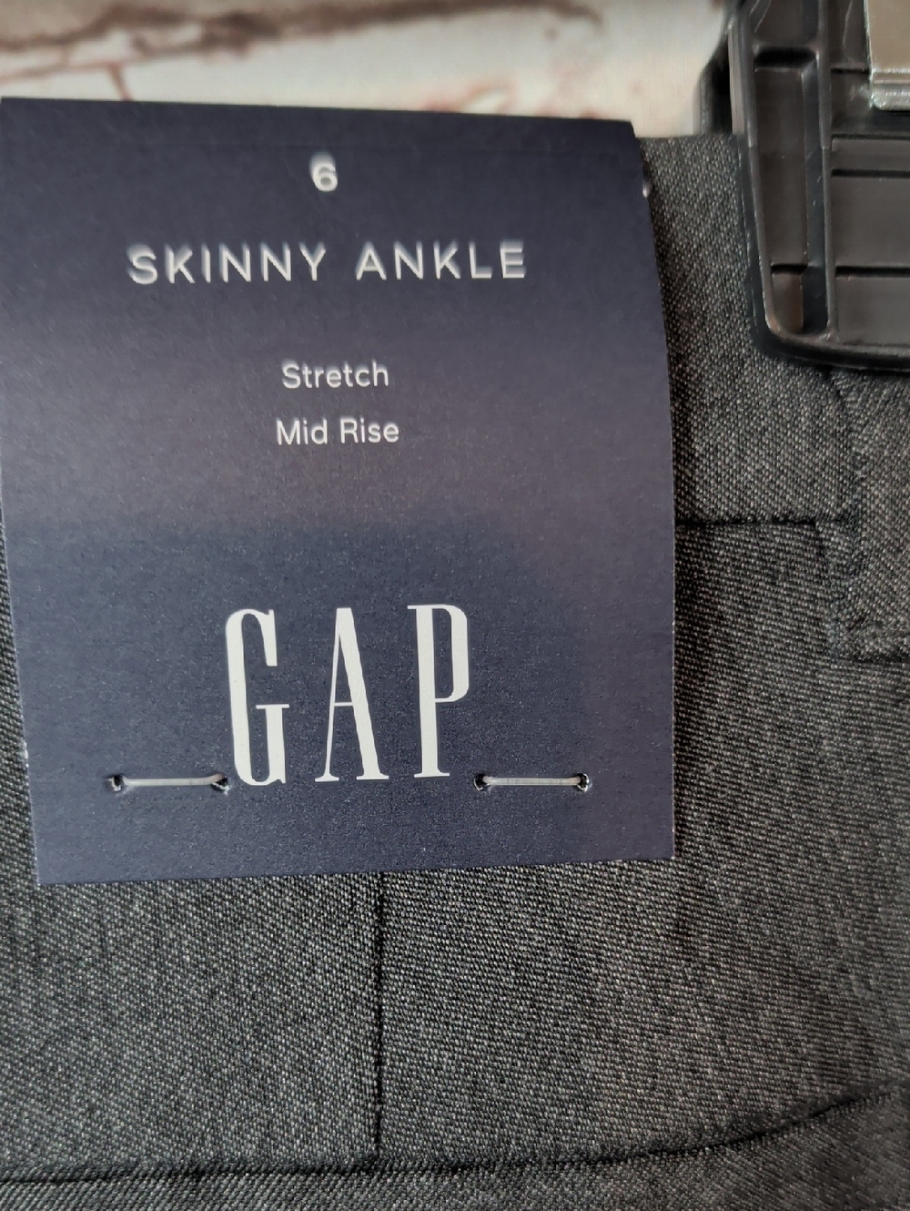 GAP Women's Skinny Ankle Mid rise Charcoal Dress Pants Size 6 Nwt - Picture 9 of 9